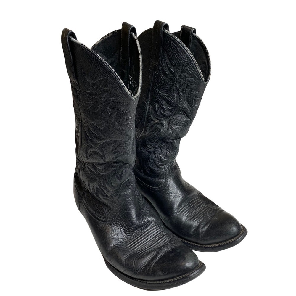 Ariat ✪ Heritage Classic Western Leather Cowboy Boots Boot ✪ Black 10D - Picture 5 of 16